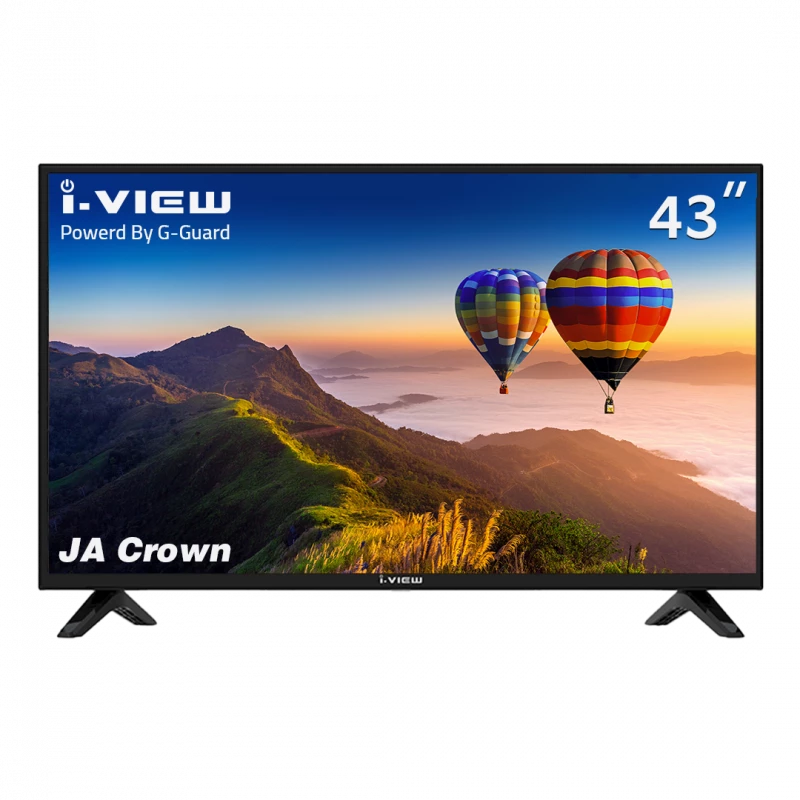 تلفزيون آي فيو الذكي بتقنية LED مقاس 43 بوصة مع تقنية HDR، منافذ HDMI و USB متعددة، واي فاي مدمج، تصميم نحيف، كفاءة في استهلاك الطاقة، دقة 1080p عالية الدقة، مثالي للبث والألعاب - اي فيو